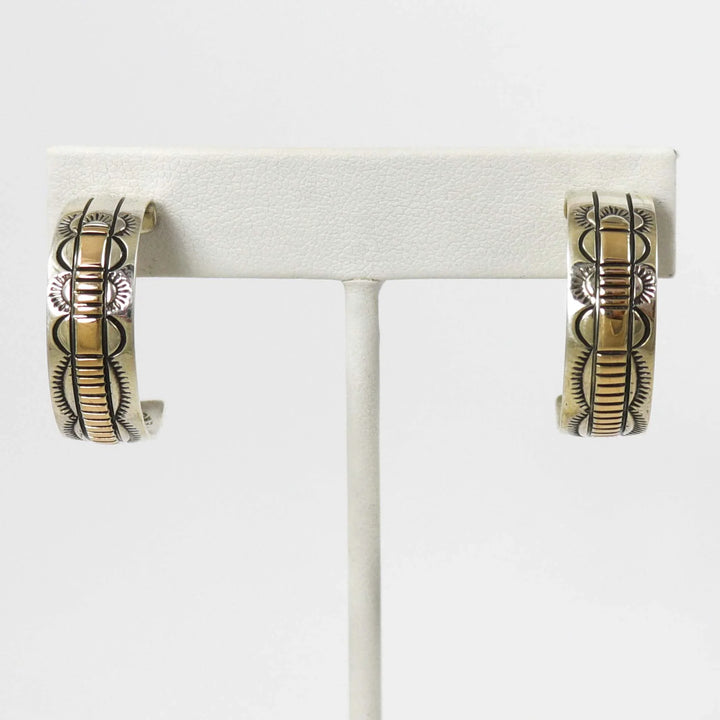 Gold on Silver Hoop Earrings by Bruce Morgan - Garland's