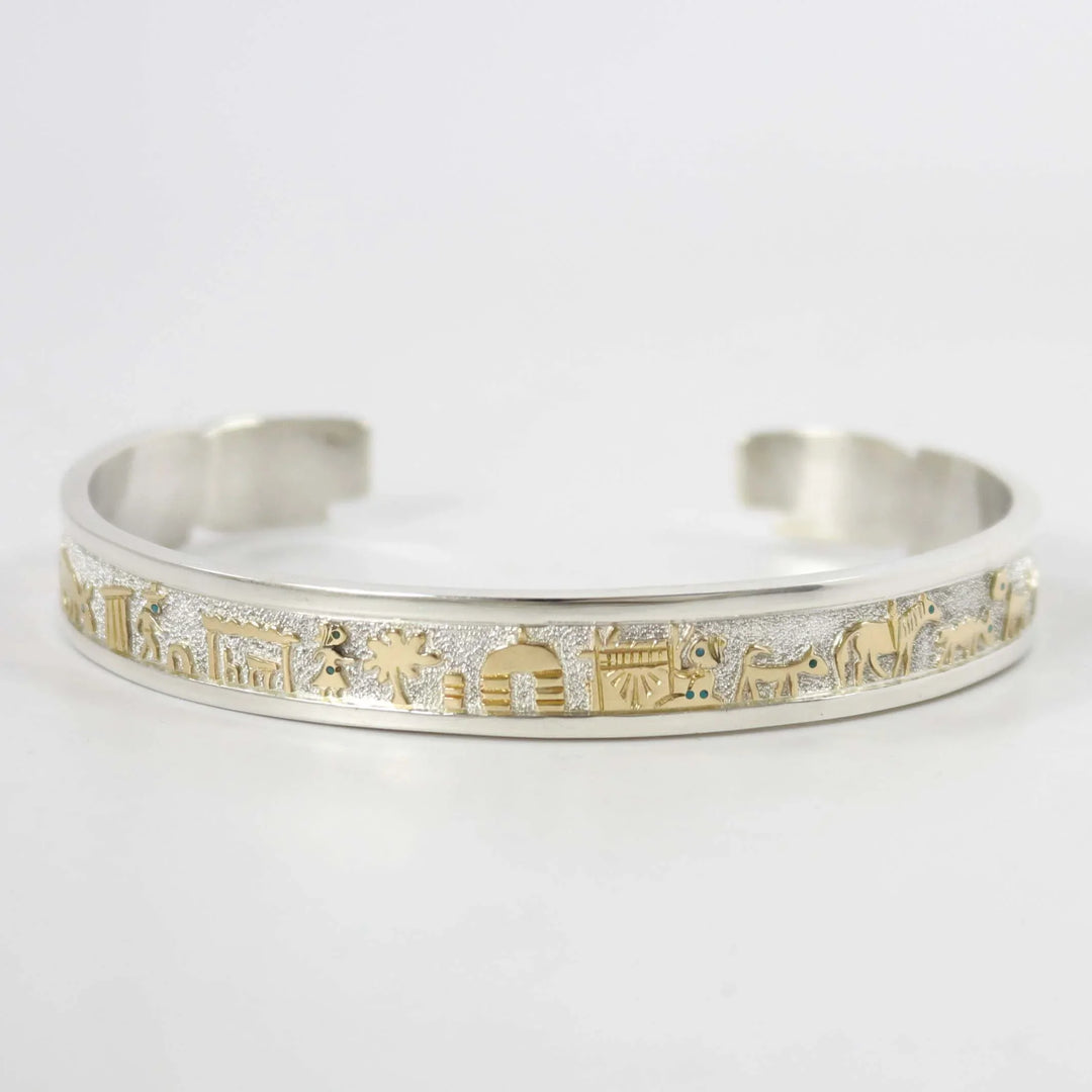 Gold on Silver Storyteller Cuff by Robert Taylor - Garland's