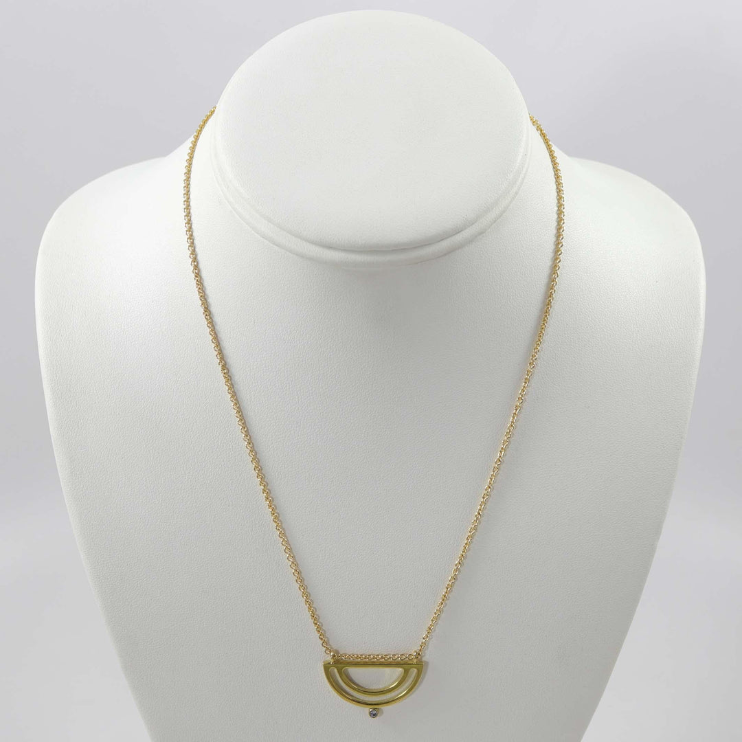 Gold Strata Half Moon Necklace by Maria Samora - Garland's