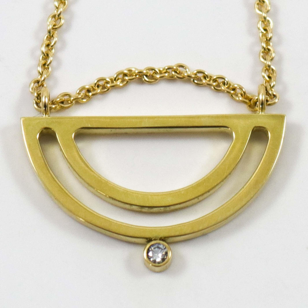 Gold Strata Half Moon Necklace by Maria Samora - Garland's