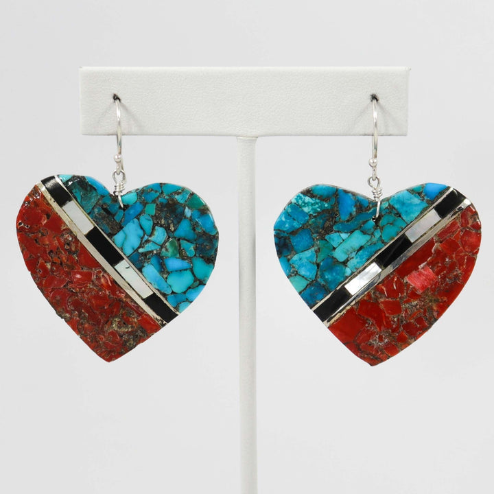 Heart Inlay Earrings by Mary Coriz and John Aguilar - Garland's