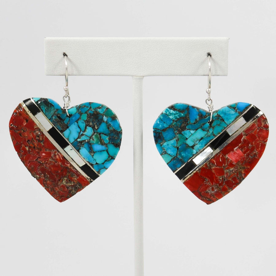 Heart Inlay Earrings by Mary Coriz and John Aguilar - Garland's