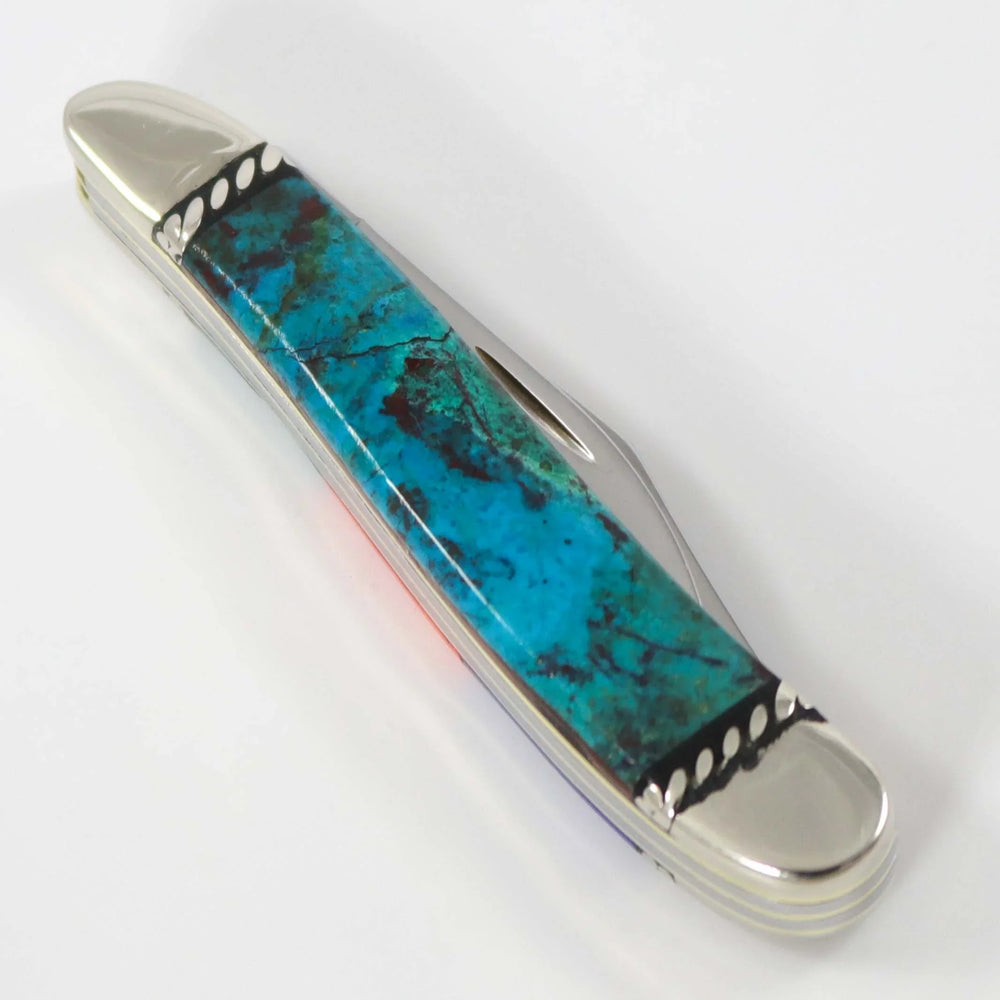Inlaid Pocket Knife by Stewart Yellowhorse - Garland's