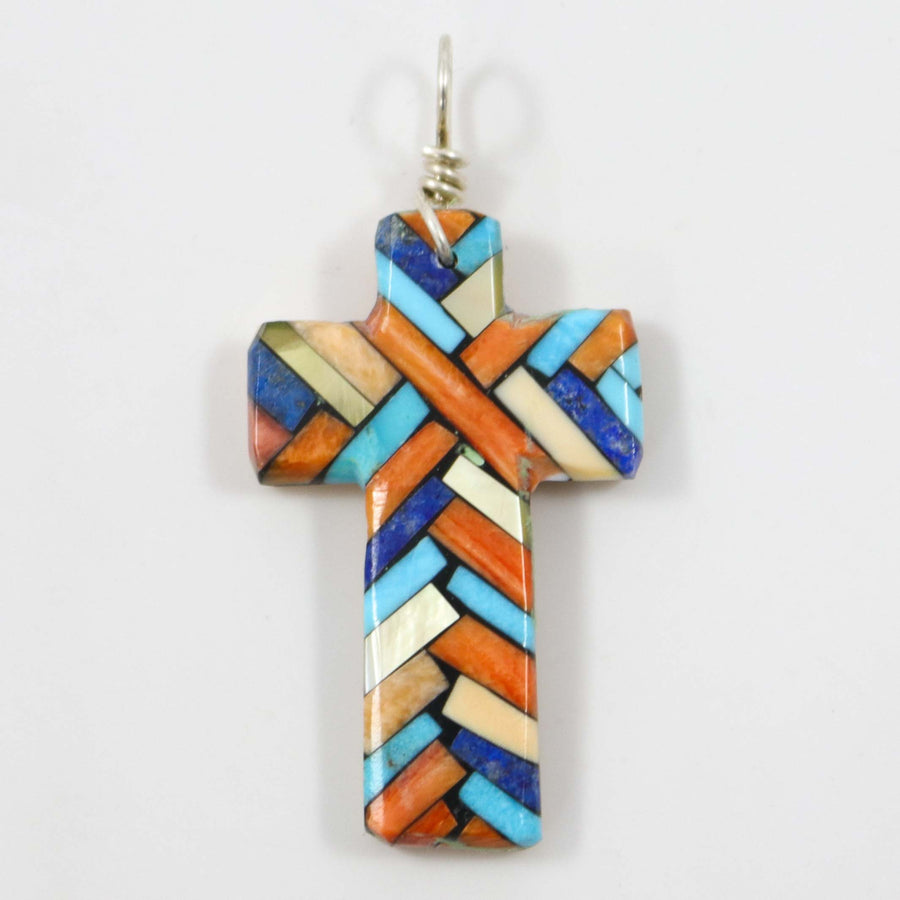 Inlay Cross Pendant by Joe and Angie Reano - Garland's