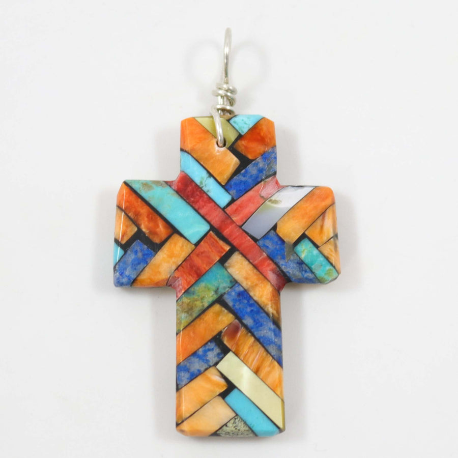 Inlay Cross Pendant by Joe and Angie Reano - Garland's