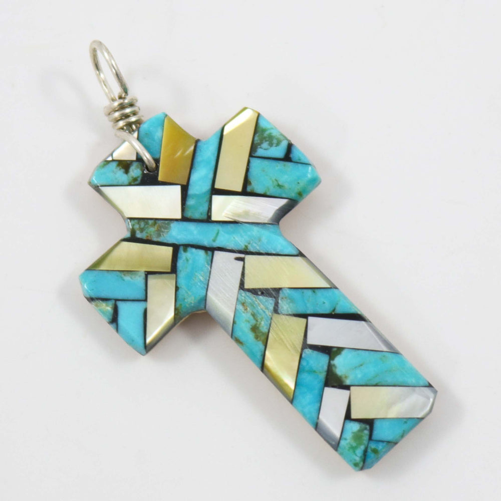 Inlay Cross Pendant by Joe and Angie Reano - Garland's
