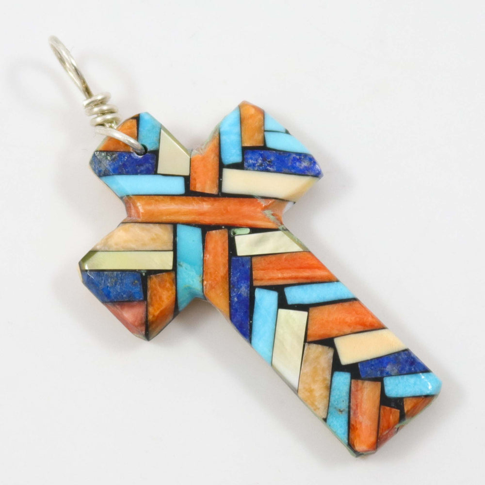 Inlay Cross Pendant by Joe and Angie Reano - Garland's