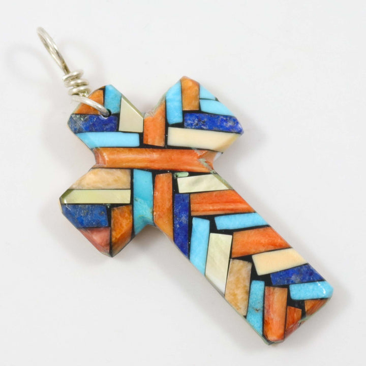 Inlay Cross Pendant by Joe and Angie Reano - Garland's