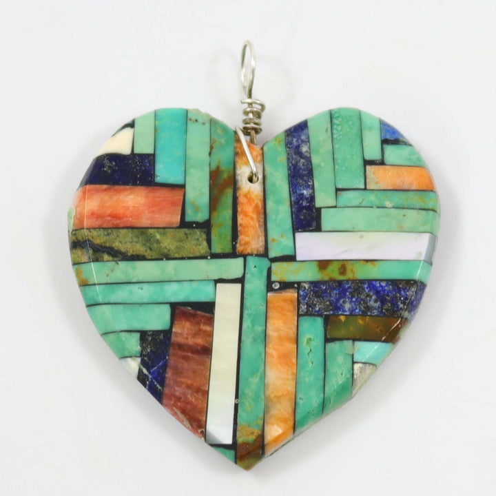 Inlay Heart Pendant by Joe and Angie Reano - Garland's