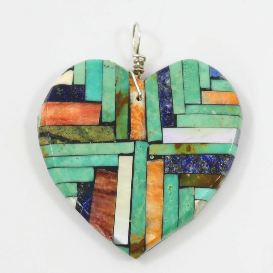 Inlay Heart Pendant by Joe and Angie Reano - Garland's