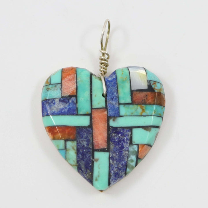 Inlay Heart Pendant by Joe and Angie Reano - Garland's