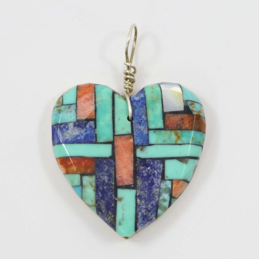 Inlay Heart Pendant by Joe and Angie Reano - Garland's