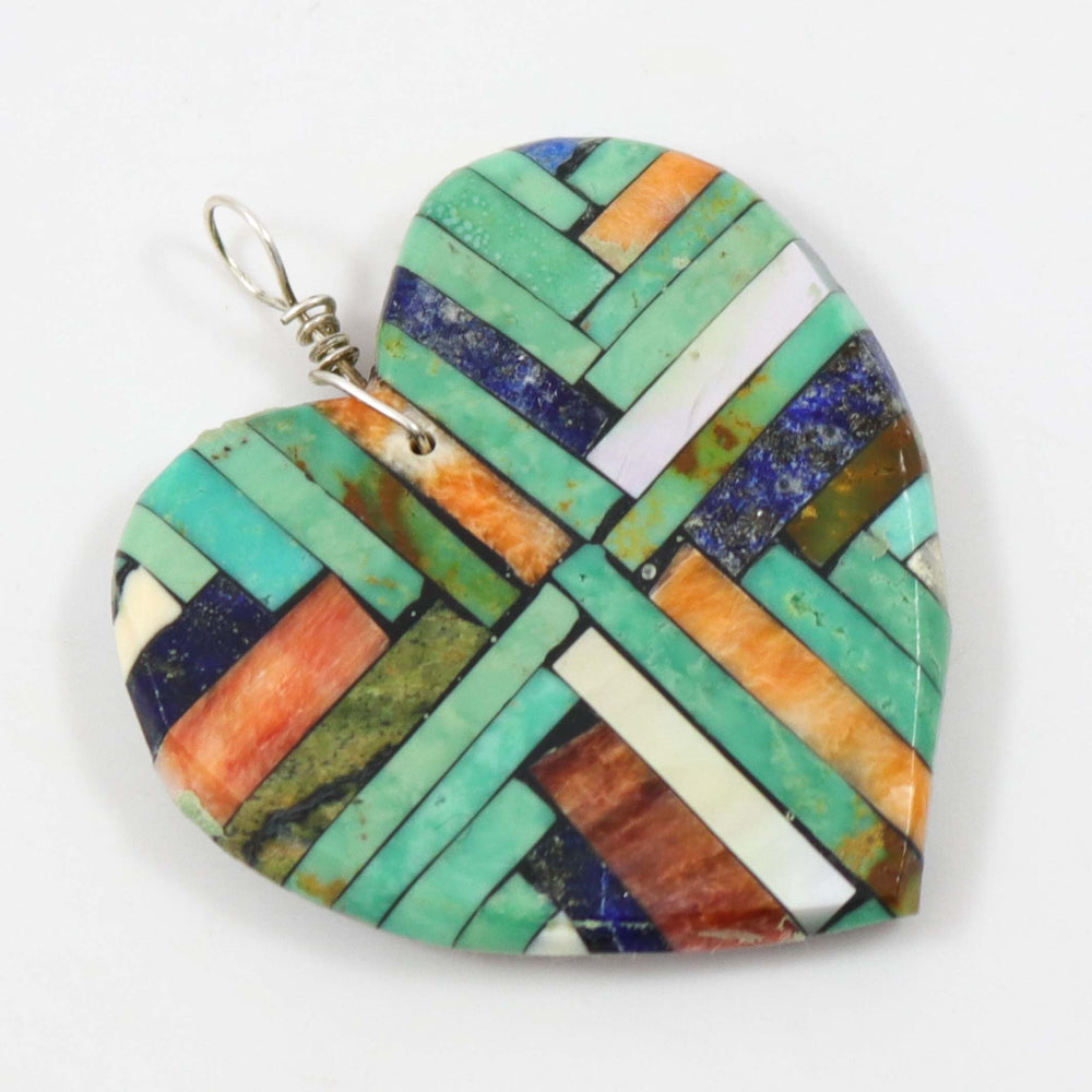 Inlay Heart Pendant by Joe and Angie Reano - Garland's
