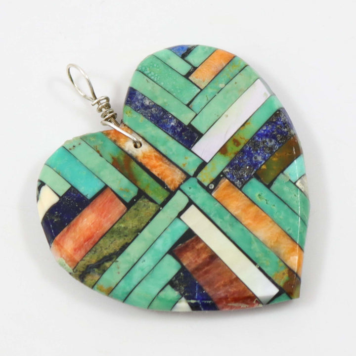 Inlay Heart Pendant by Joe and Angie Reano - Garland's