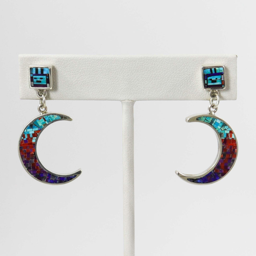 Inlay Moon Earrings by Irene and Carl Clark - Garland's