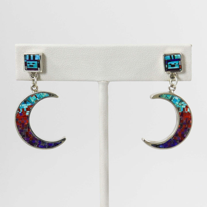 Inlay Moon Earrings by Irene and Carl Clark - Garland's