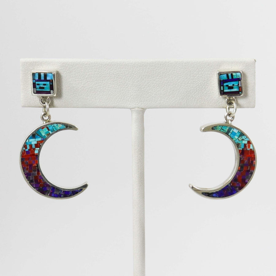 Inlay Moon Earrings by Irene and Carl Clark - Garland's