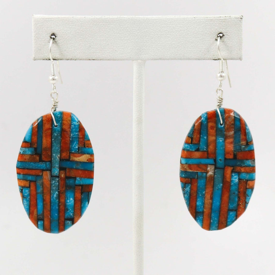 Inlay Shell Earrings by Joe and Angie Reano - Garland's