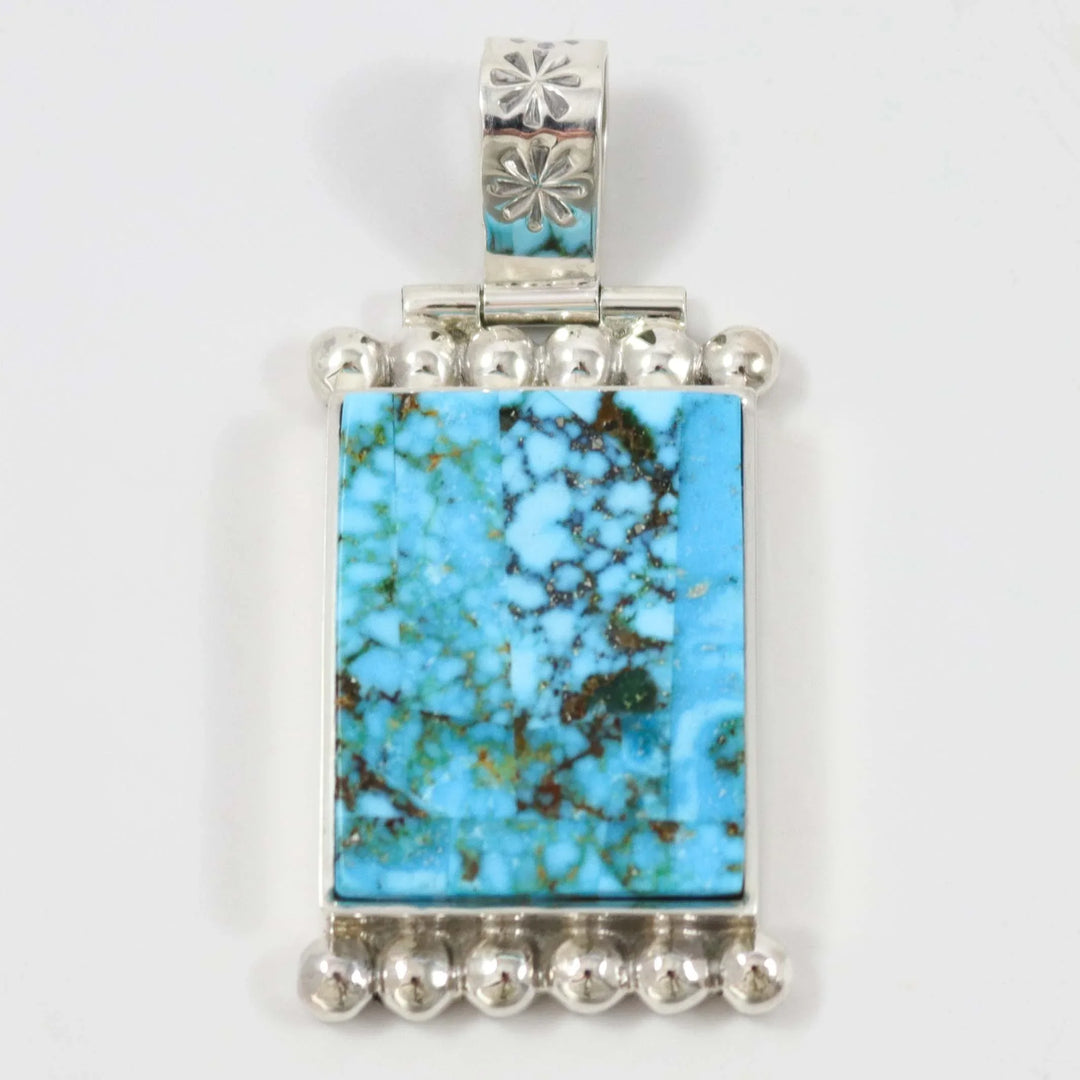Ithaca Peak Turquoise Pendant by Bryon Yellowhorse - Garland's
