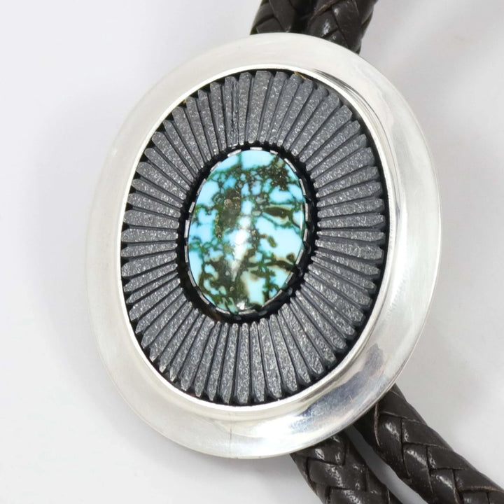 Kingman Turquoise Bola Tie by Al Joe - Garland's