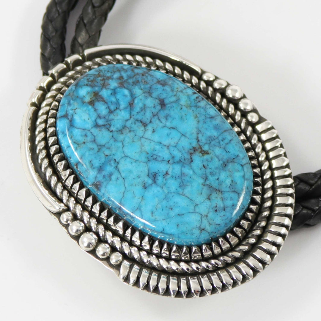 Kingman Turquoise Bola Tie by Bob Robbins - Garland's