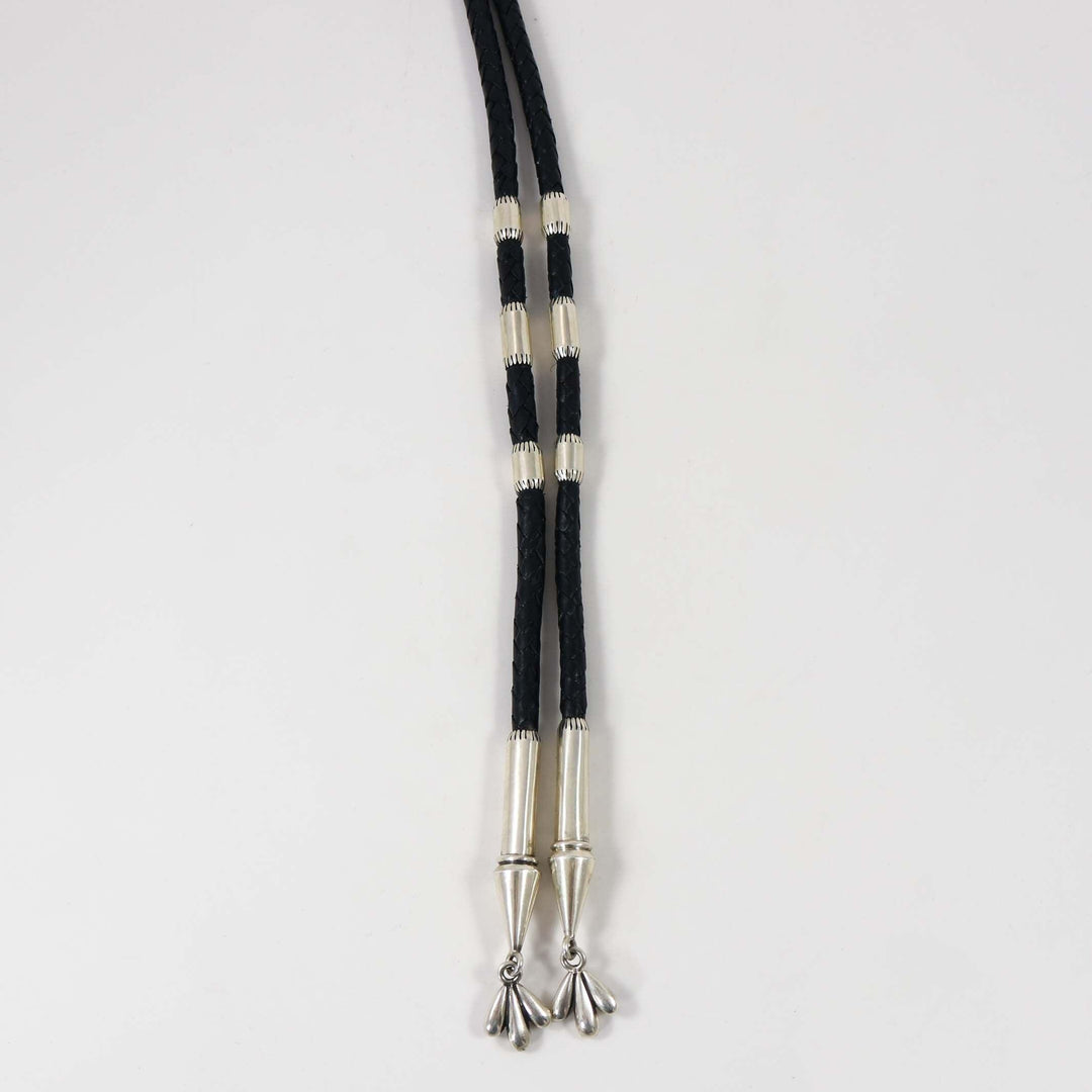 Kingman Turquoise Bola Tie by Bruce Eckhardt and Mona Van Riper - Garland's