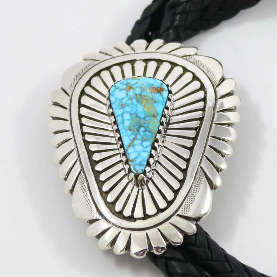 Kingman Turquoise Bola Tie by Charlie John - Garland's