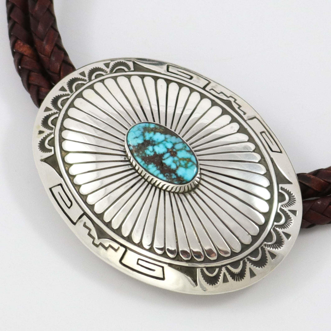 Kingman Turquoise Bola Tie by Charlie John - Garland's