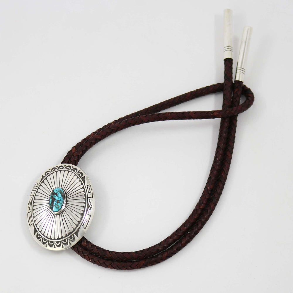 Kingman Turquoise Bola Tie by Charlie John - Garland's