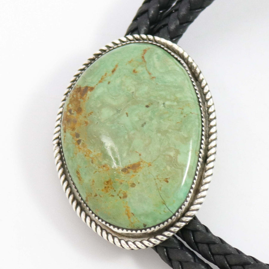 Kingman Turquoise Bola Tie by Joe and Angie Reano - Garland's