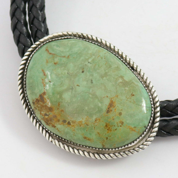 Kingman Turquoise Bola Tie by Joe and Angie Reano - Garland's