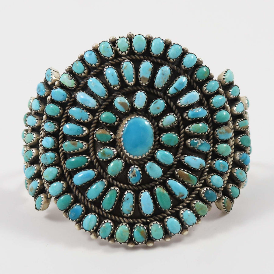 Kingman Turquoise Cluster Cuff by Brian Martinez - Garland's