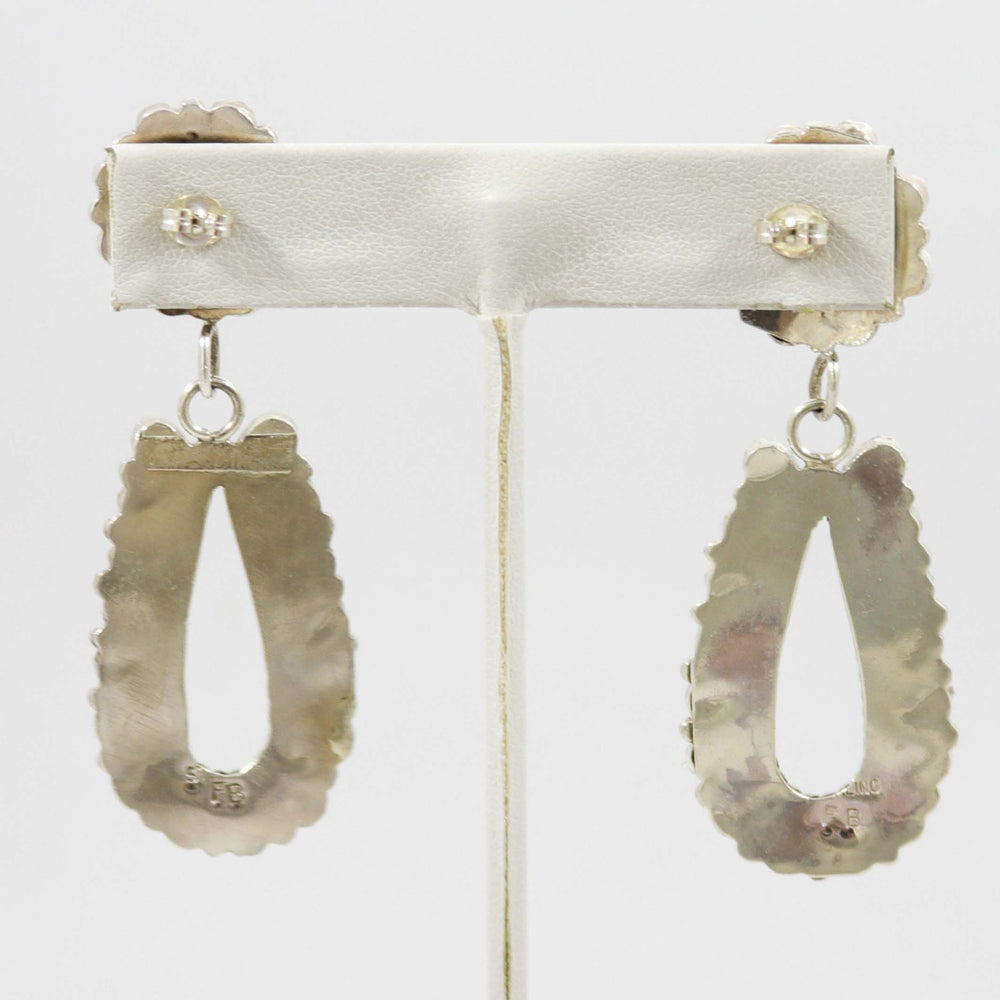 Kingman Turquoise Earrings by Fannie Begay - Garland's