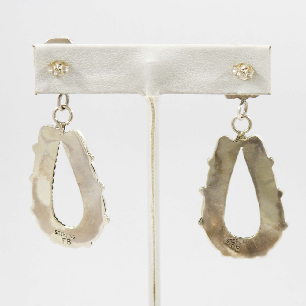 Kingman Turquoise Earrings by Fannie Begay - Garland's