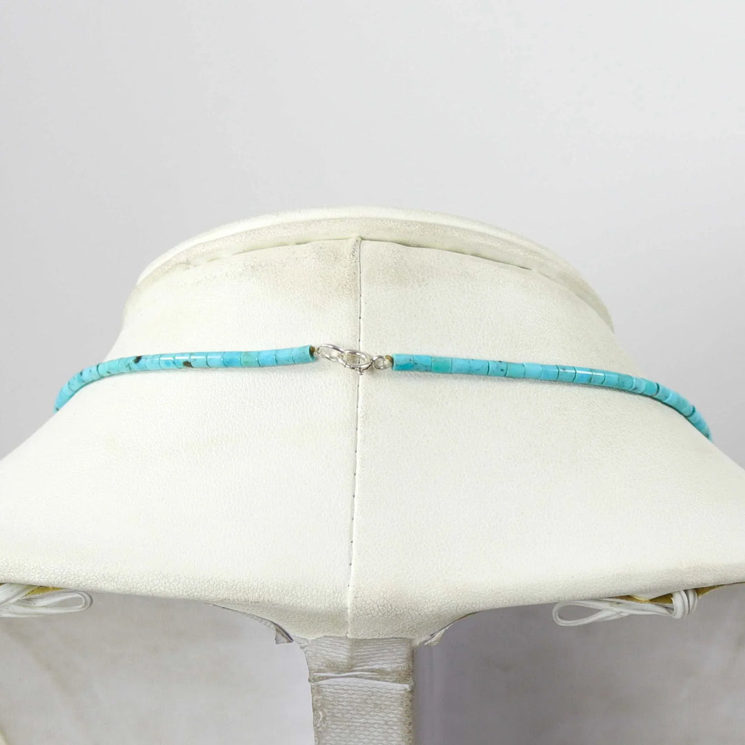 Kingman Turquoise Heishi Necklace by Joe Jr. and Valerie Calabaza - Garland's