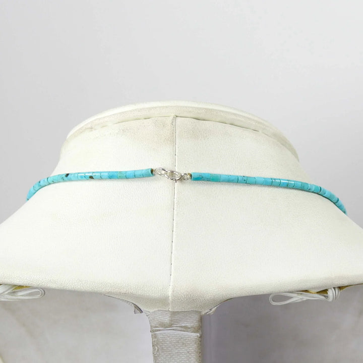Kingman Turquoise Heishi Necklace by Joe Jr. and Valerie Calabaza - Garland's