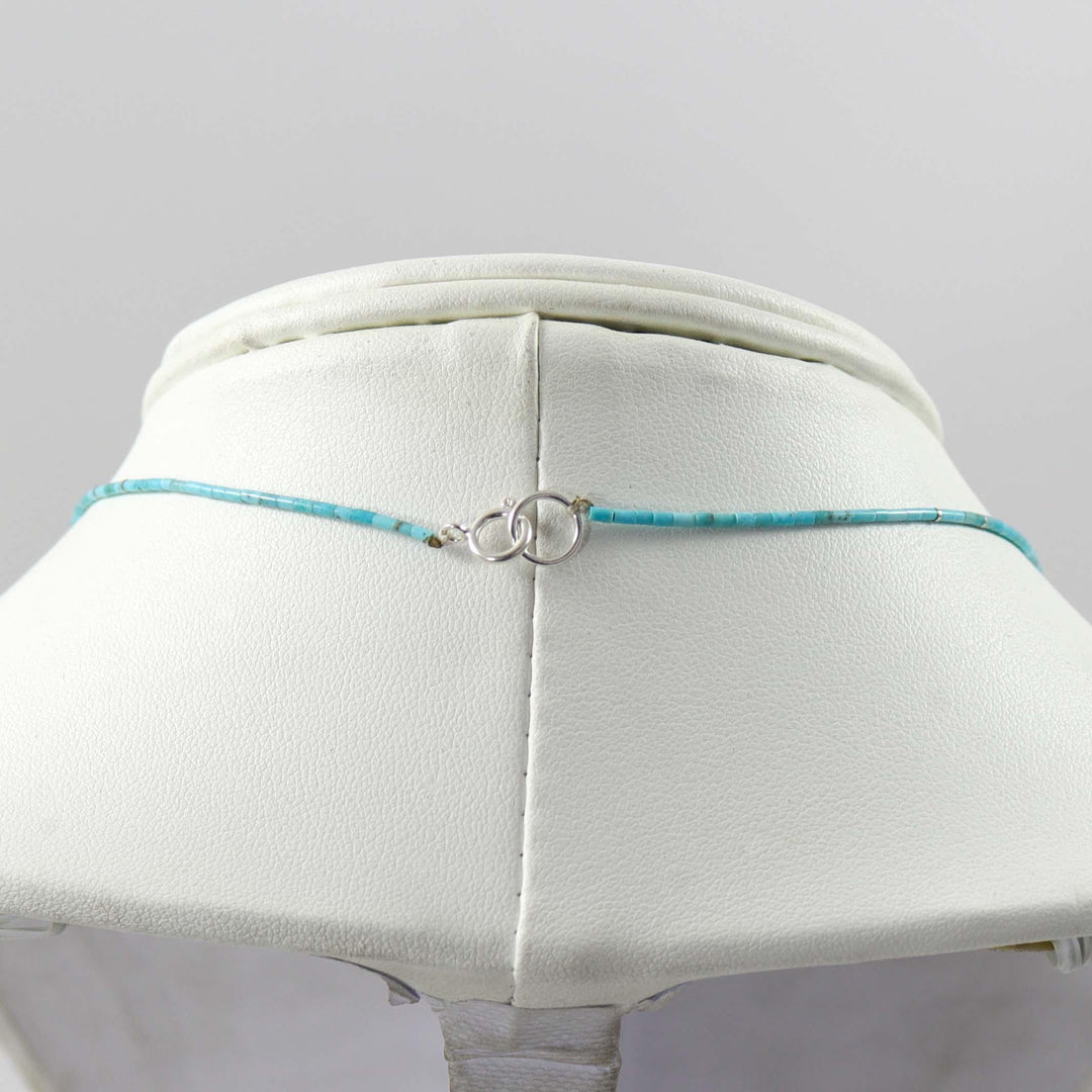 Kingman Turquoise Heishi Necklace by Joe Jr. and Valerie Calabaza - Garland's