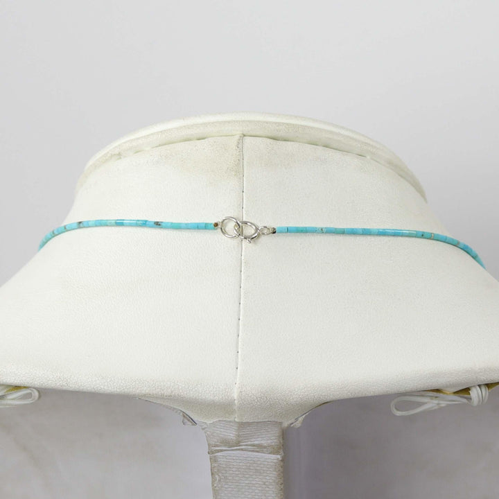 Kingman Turquoise Heishi Necklace by Joe Jr. and Valerie Calabaza - Garland's