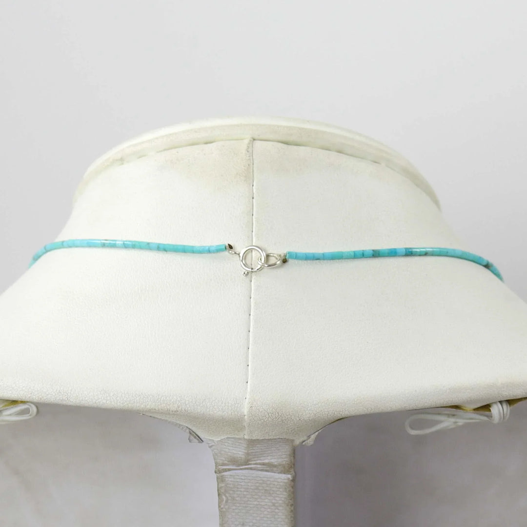 Kingman Turquoise Heishi Necklace by Joe Jr. and Valerie Calabaza - Garland's