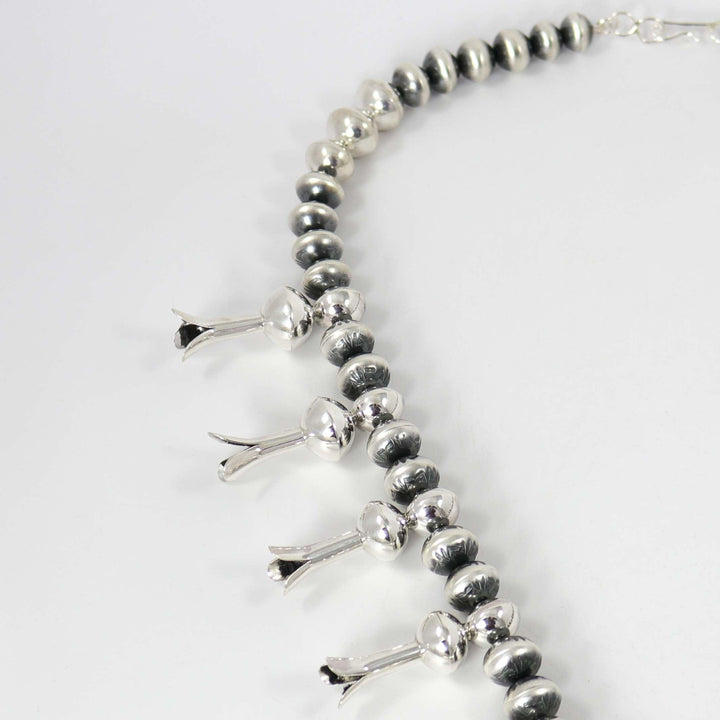 Kingman Turquoise Squash Blossom Necklace by Benjamin and Ruby Haley - Garland's