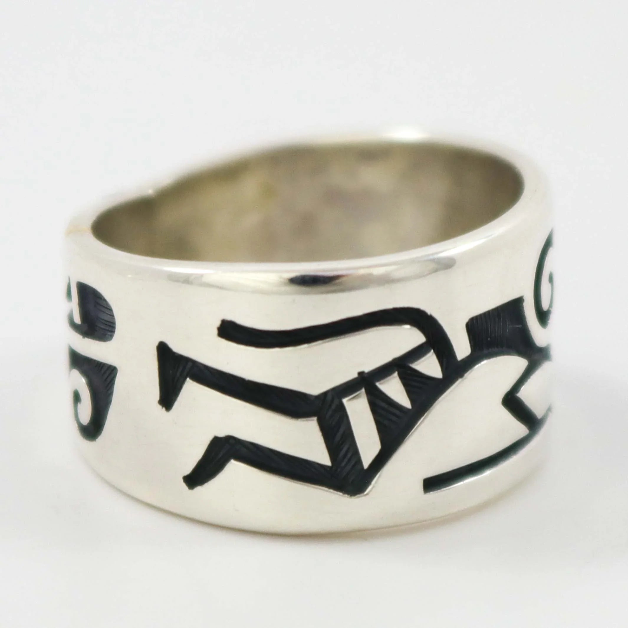 Ruben Saufkie Hopi indian jewelry インディアン Hopi Ruben Saufkie Water Dragon Motif Overlay Pendant - 練馬