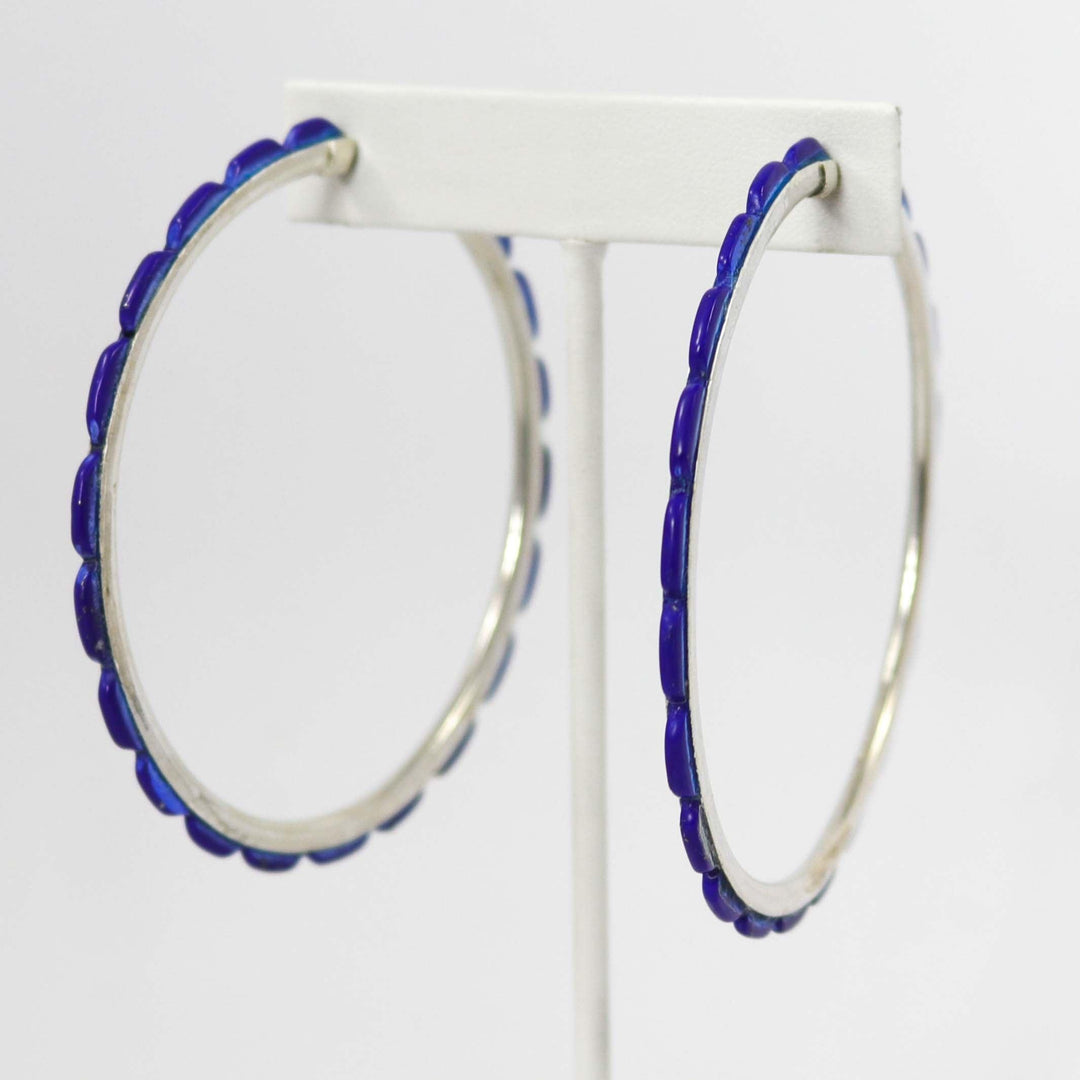 Lapis Hoop Earrings by Federico - Garland's