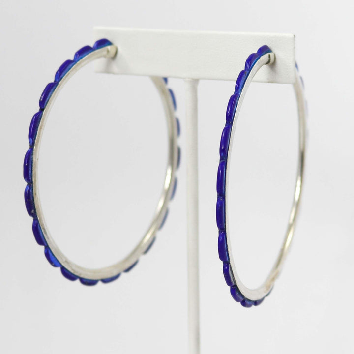 Lapis Hoop Earrings by Federico - Garland's