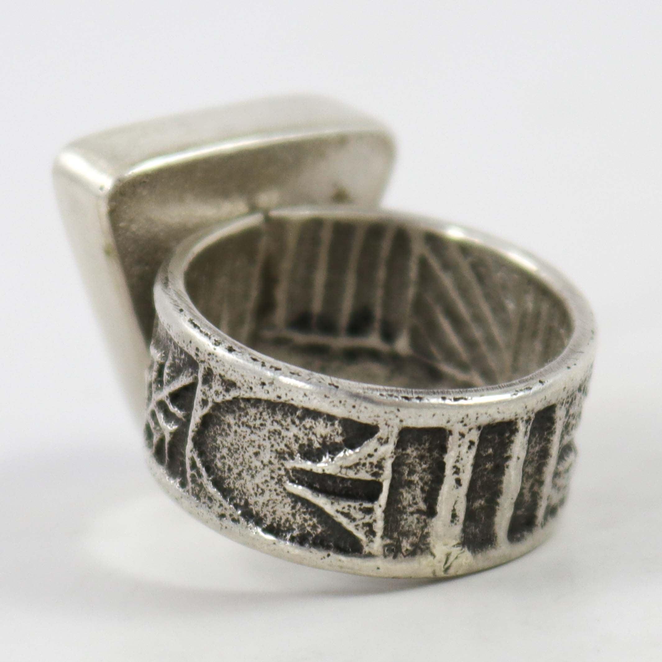 ポピ族スターリングシルバー 鳥模様 アクセサリー ラピスリング – Garland's