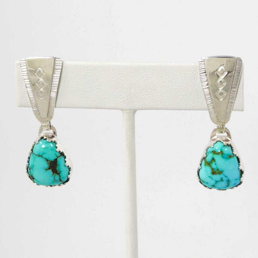 Lone Mountain Turquoise Earrings by Dina Huntinghorse - Garland's