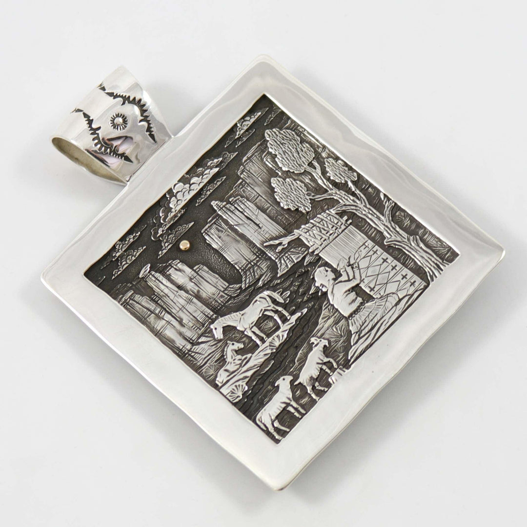 Lone Mountain Turquoise Pendant by Cody Hunter - Garland's