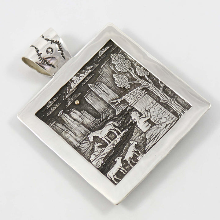 Lone Mountain Turquoise Pendant by Cody Hunter - Garland's