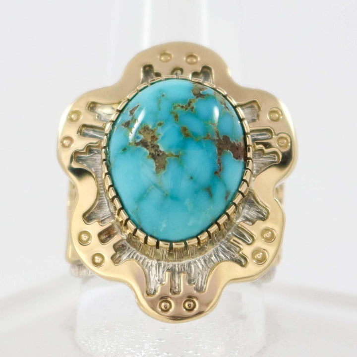 Lone Mountain Turquoise Ring by Dina Huntinghorse - Garland's