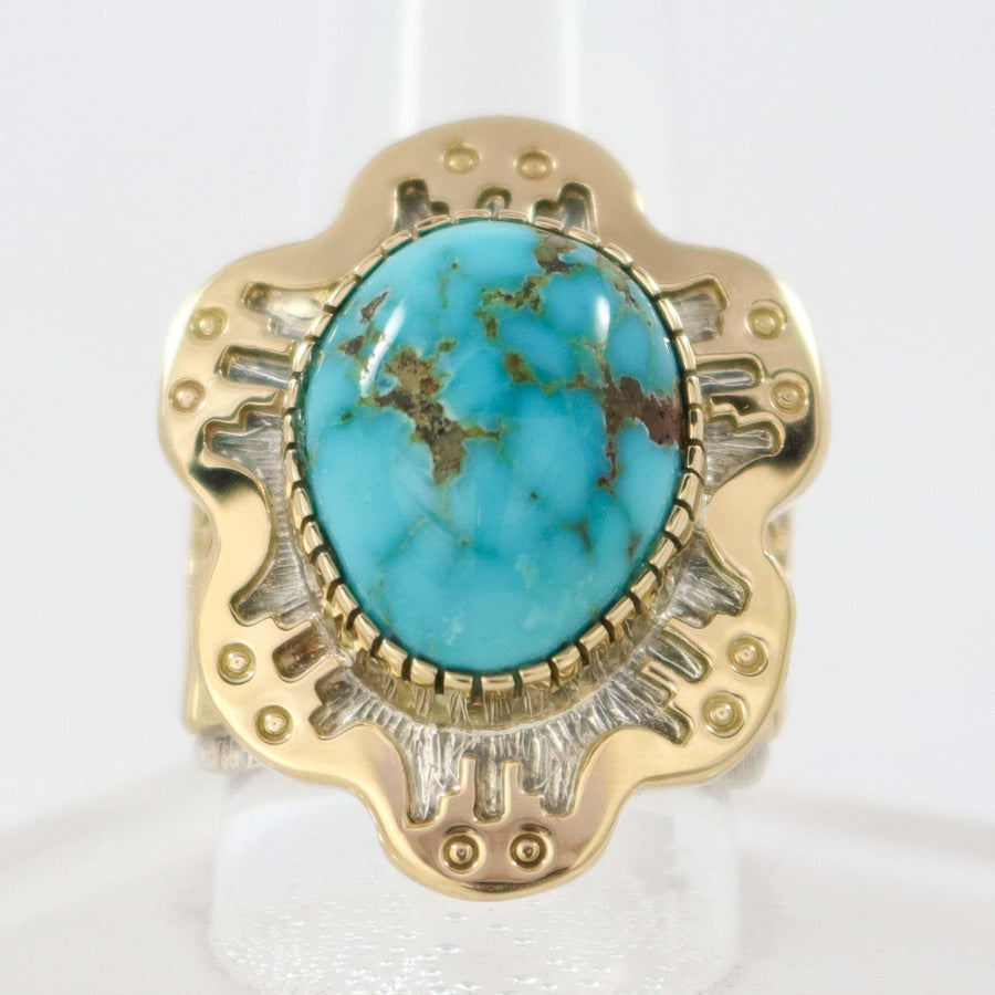 Lone Mountain Turquoise Ring by Dina Huntinghorse - Garland's
