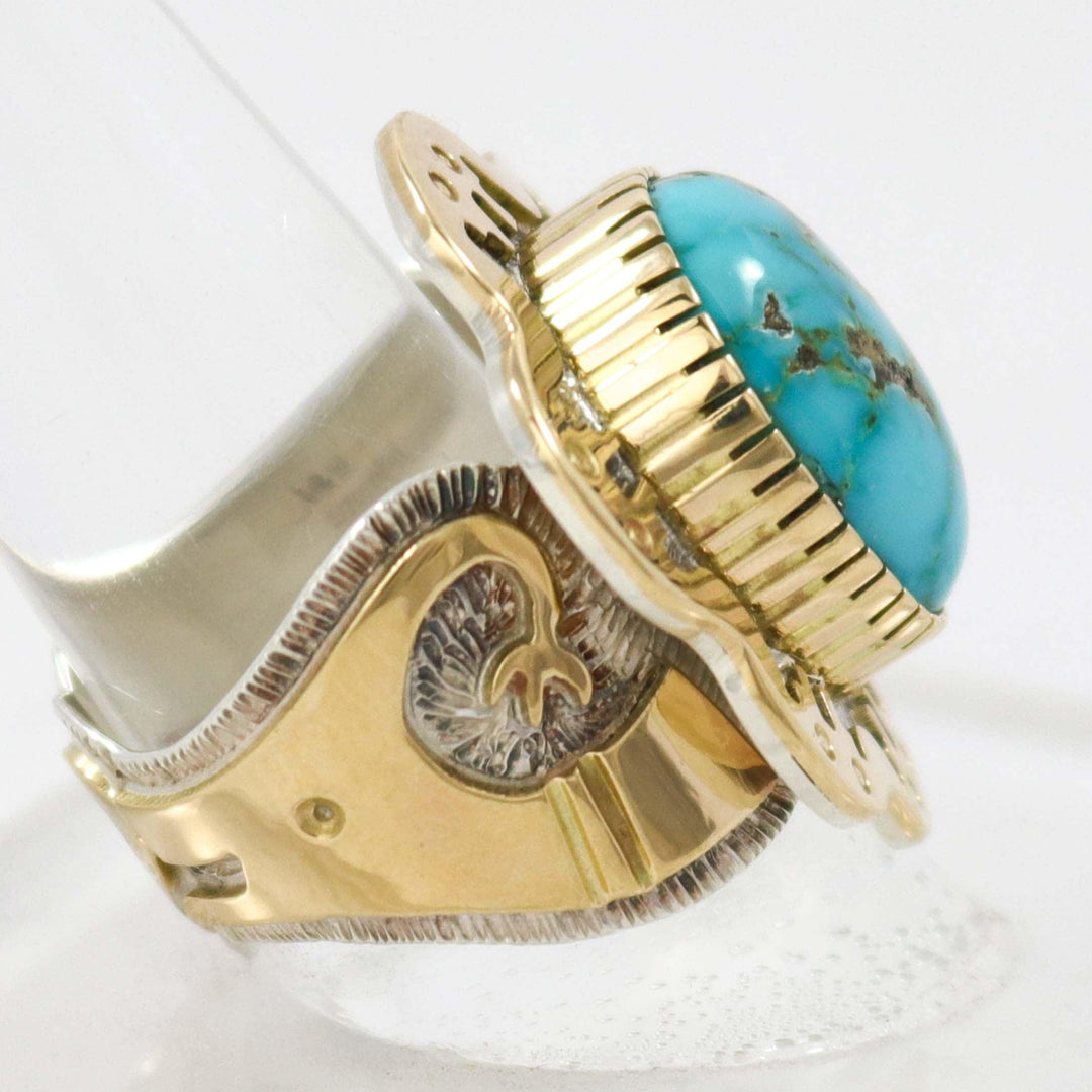 Lone Mountain Turquoise Ring by Dina Huntinghorse - Garland's